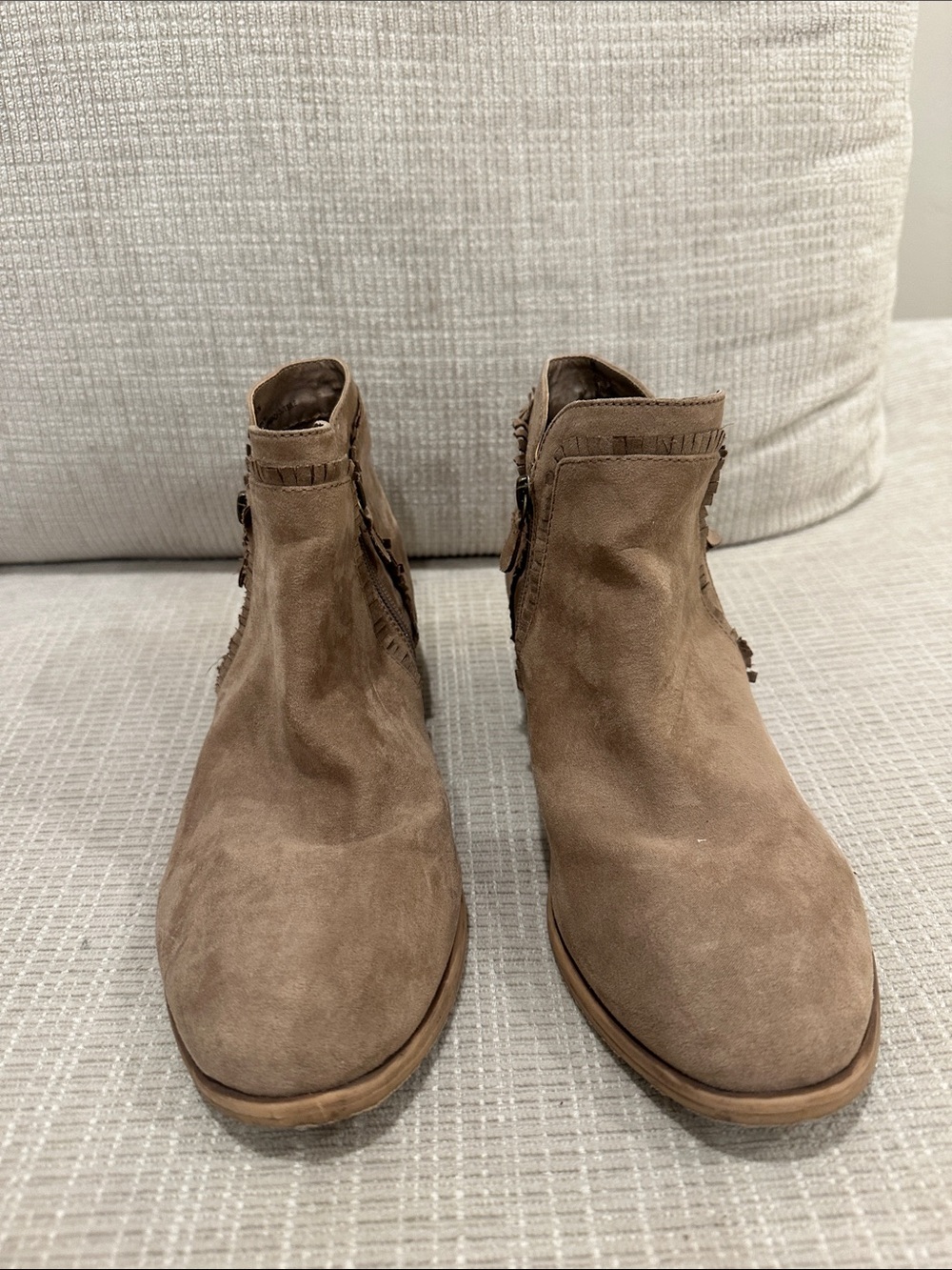 MIA Suede Ankle Booties - Taupe Brown